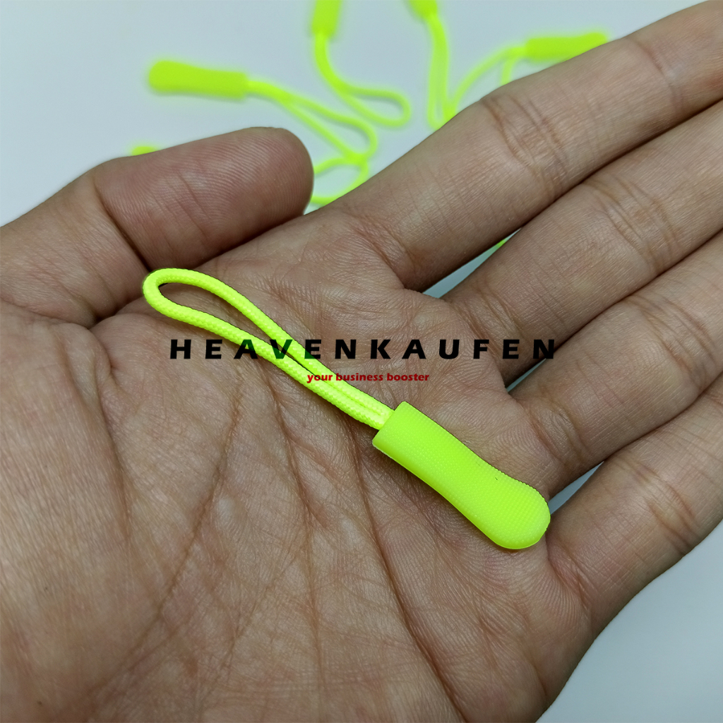 Tali Zipper Puller Atau Puller Rope Variasi Tarikan Kepala Resleting Warna Hijau Stabilo Per Lusin