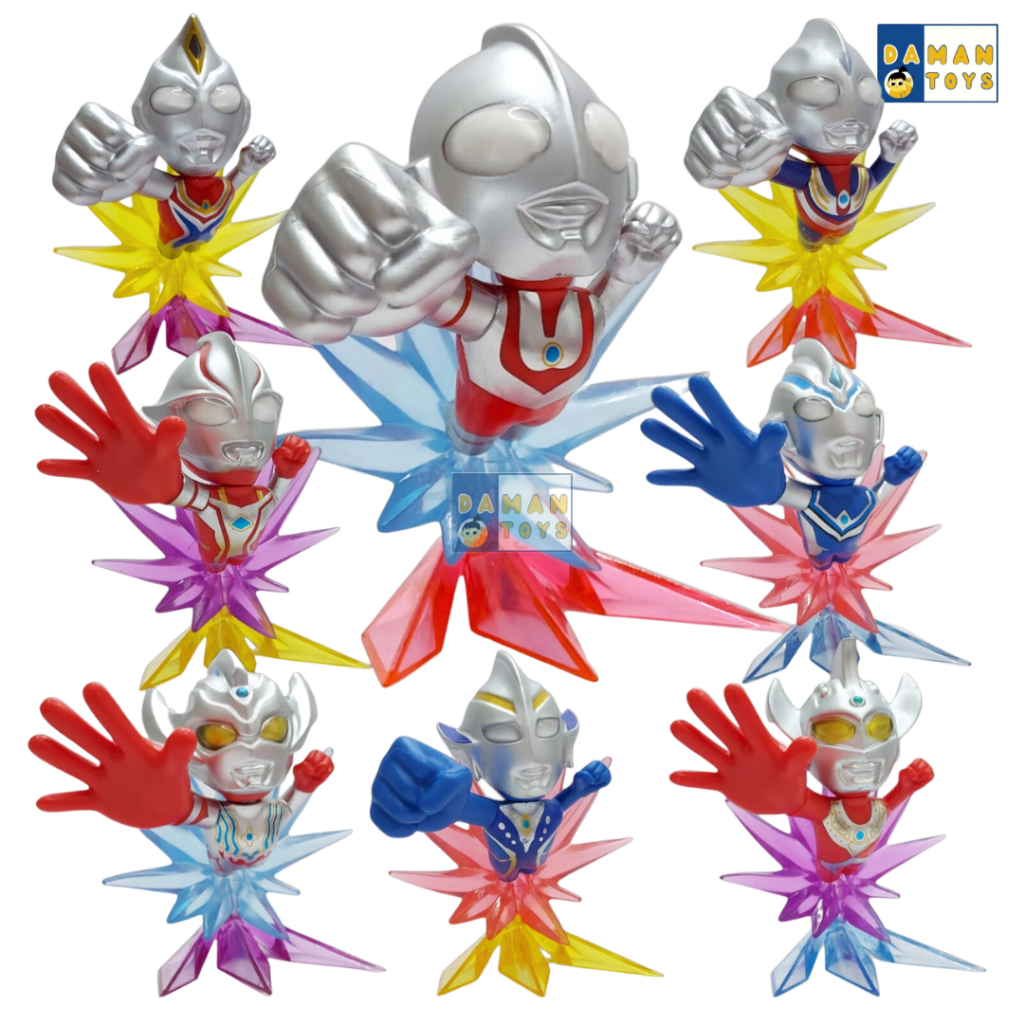 Mainan Figure Ultraman 8pcs Ultra Seven Dyna Z Delta Leo Geed Ribut Ginga Ultramen