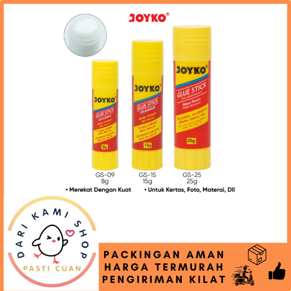 

JOYKO GLUE STICK LEM KERTAS STIK SERBAGUNA LEM KERTAS BATANG GS-09 ~ 25