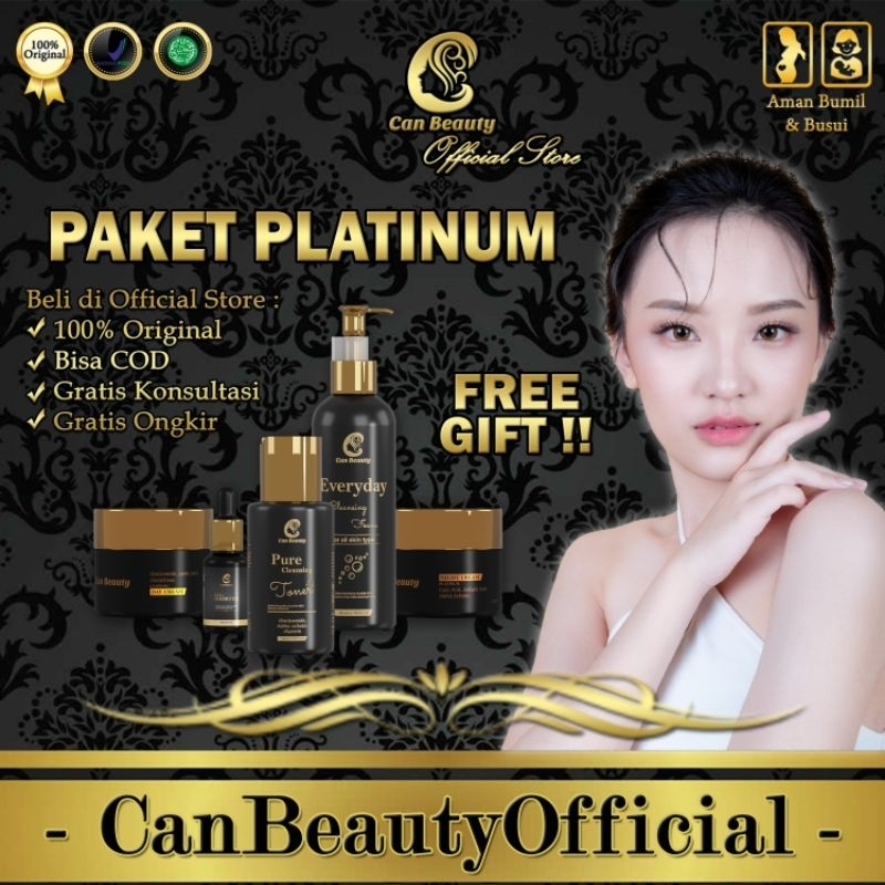 𝗖𝗮𝗻 𝗕𝗲𝗮𝘂𝘁𝘆 𝗦𝗸𝗶𝗻𝗰𝗮𝗿𝗲 𝗕𝗣𝗢𝗠 Canbeauty Official Paket Whitening Platinum Glowing