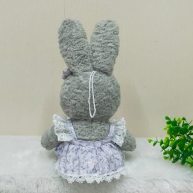 Boneka Rabbit Dress Tapak Bintik Size 8&quot;/22cm/boneka animal/boneka kelinci baju/