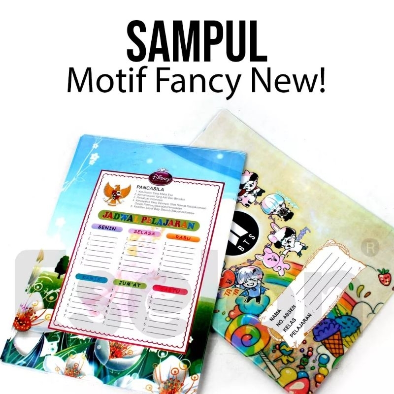 SAMPUL QUARTO FANCY ISI 20 PCS / SAMPUL BUKU TULIS KARAKTER LUCU MURAH