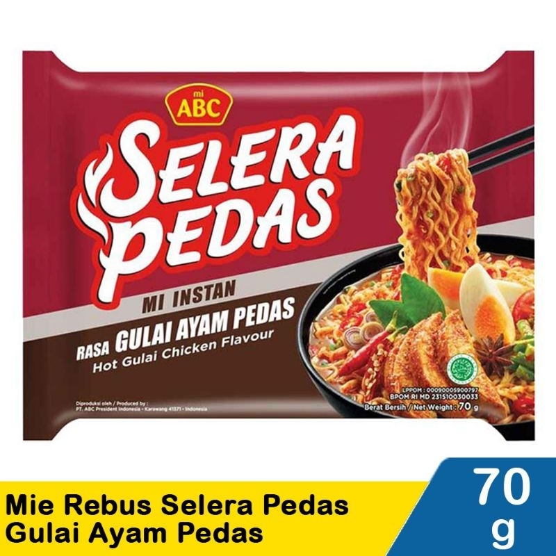 

Abc Mie Rebus Selera Pedas Gulai Ayam Pedas 70G BBS