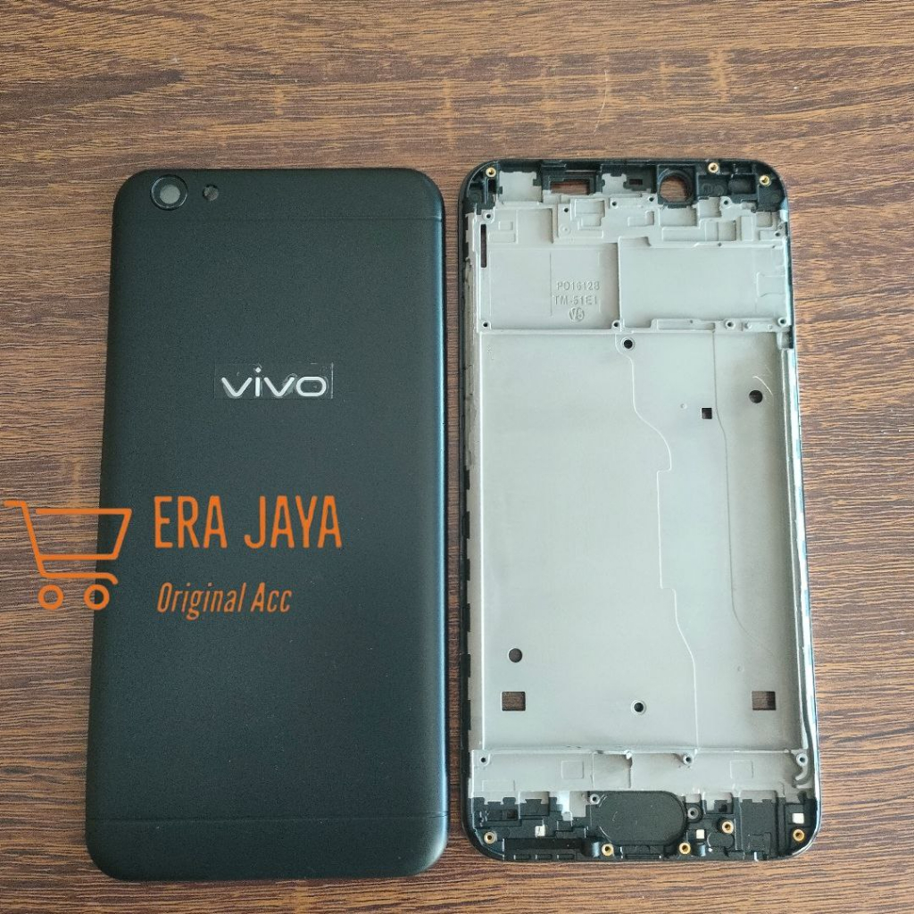 Casing Fullset Vivo V5 1601 / V5s 1612 1713 / V5 Lite 1609 Backdoor Tutup Belakang + Frame Tulang Te