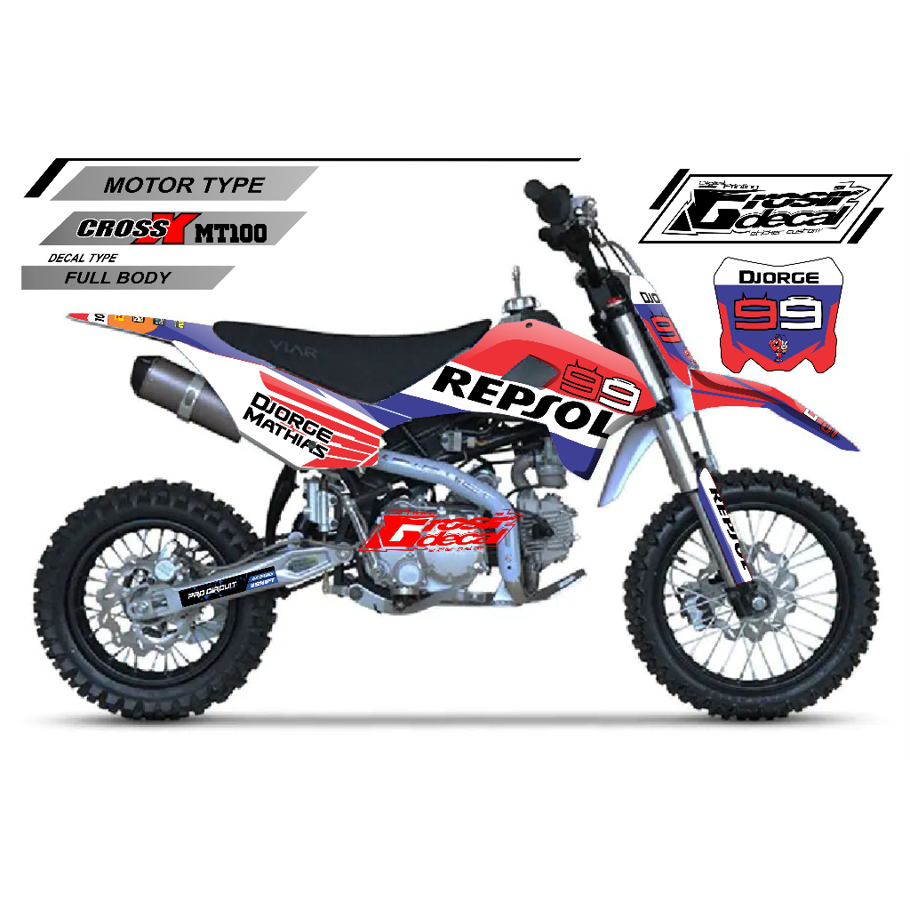 Sticker Stiker Trail Mini Viar 100 New Full Body Free Custom Setker trail Mini Viar 100cc New