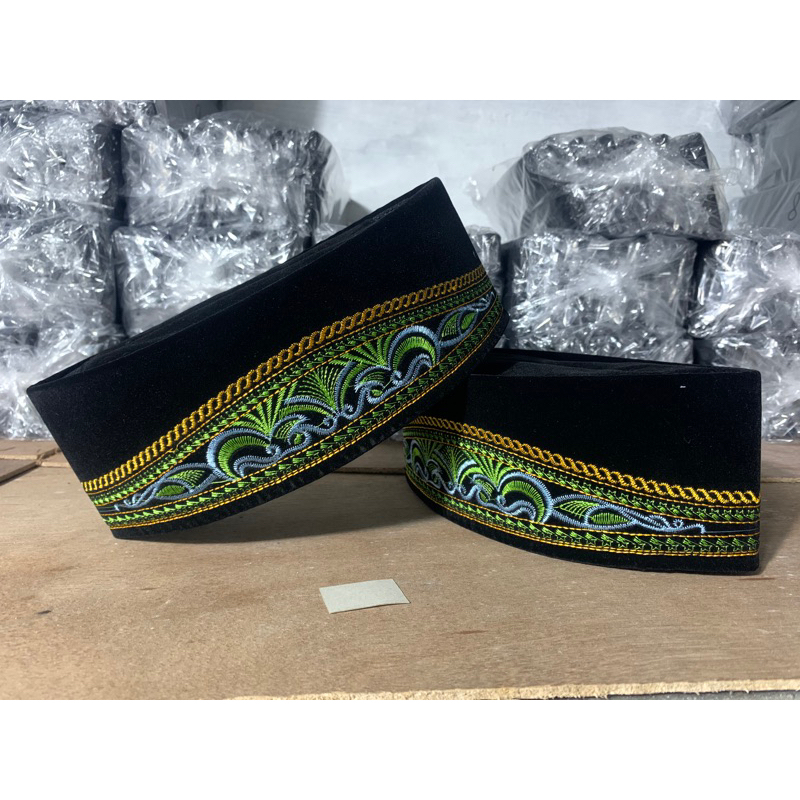 Peci kopiah hitam/songkok bordir hitam