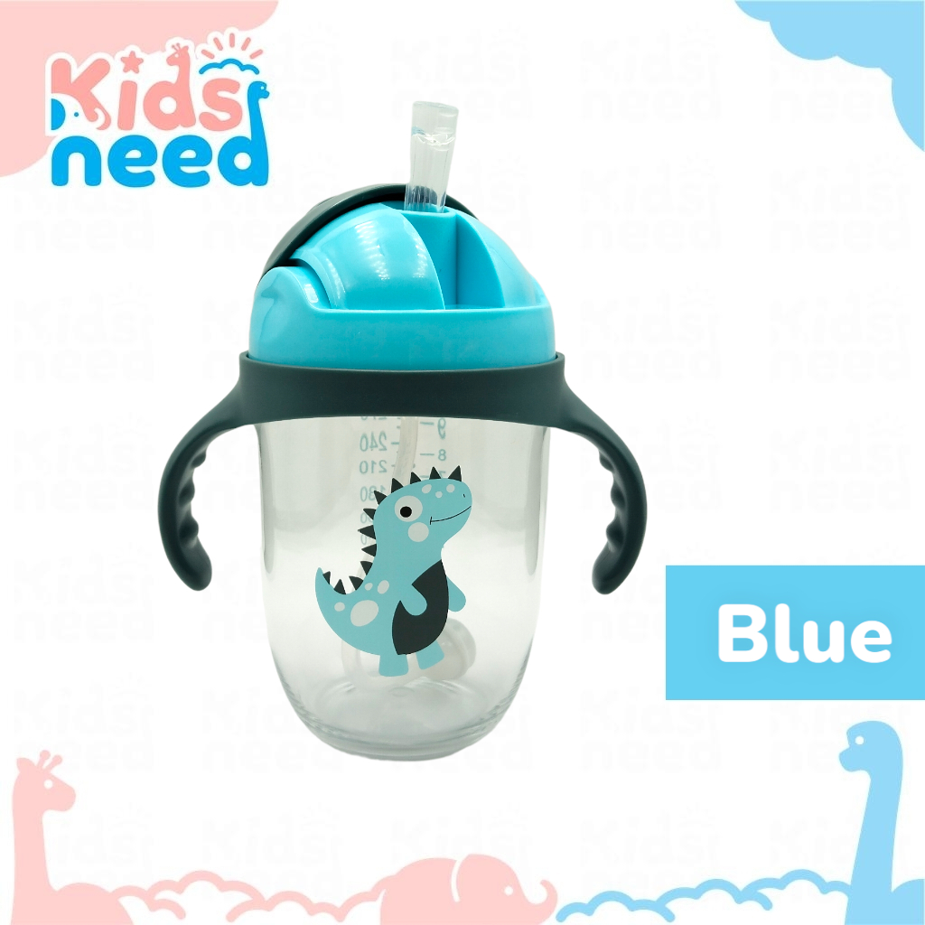 Training Cup Anak/TCDino-300ML Botol Minum Import Anak Gagang Sedotan/Botol Minum Anti Tumpah