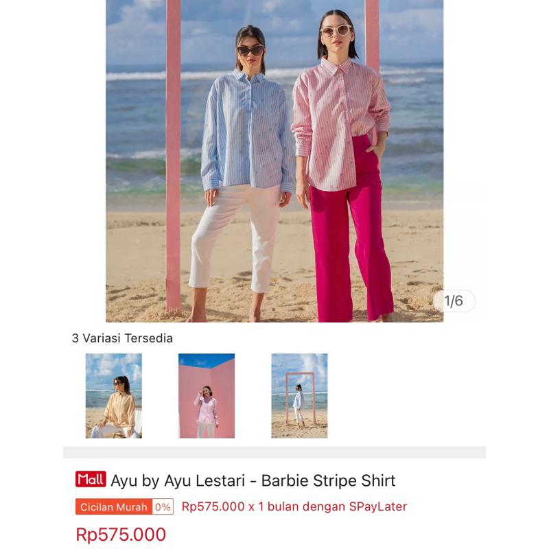 PRELOVED Ayu by Ayu Lestari - Barbie Stripe Shirt BLUE