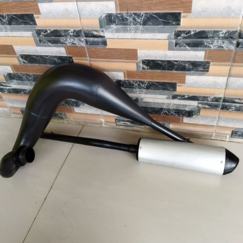 Knalpot Dt100 silincer alumunium polos PNP rangka standar ts125