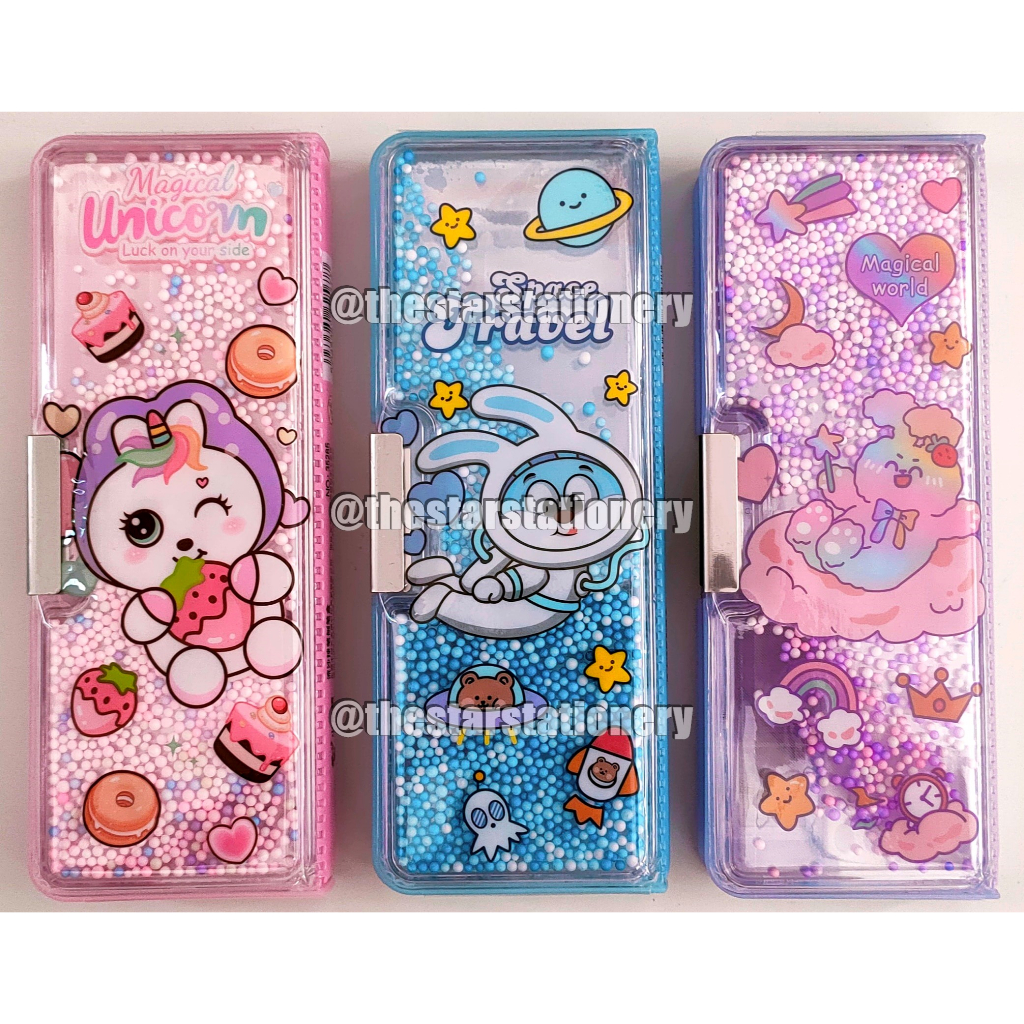 

(1 Biji) Gabungan Kotak Pensil Magnet Xiaolingjing 35285 35287 Foam Transparant
