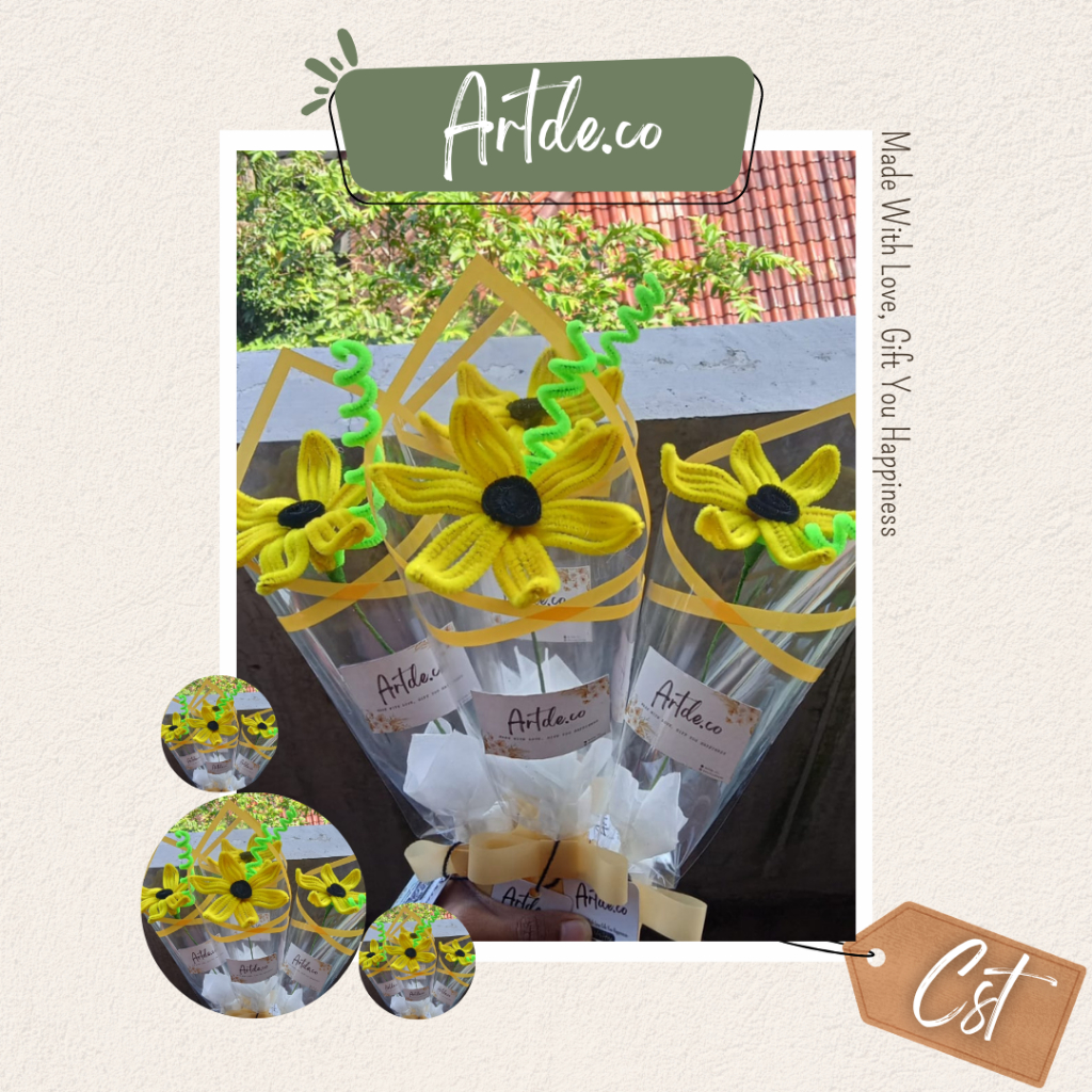 

BUKET BUNGA SINGLE FLOWER - BUKET BUNGA MURAH - WARNA KUNING-