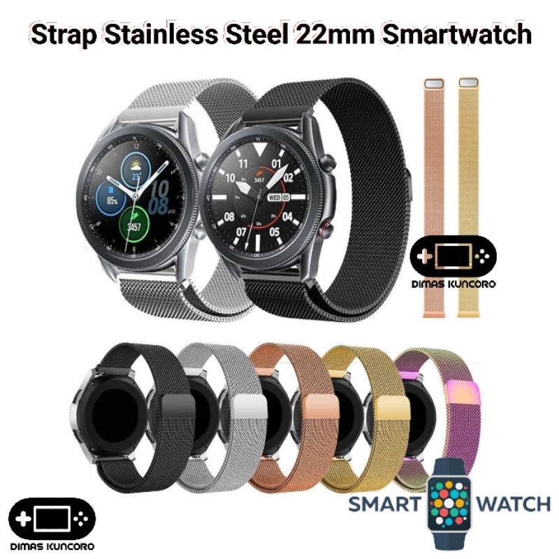 Strap Stainless 22mm Tali Fossil Gen 5 5E 44mm Gen 3 4 Explorist HR Gold Steel Metal Smartwatch