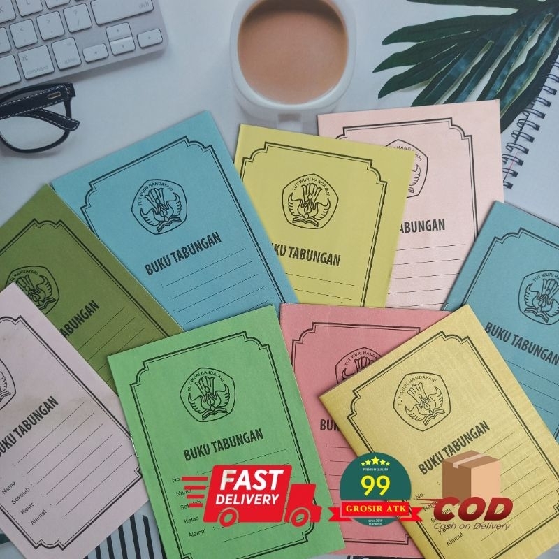 

50 Pcs BUKU Tabungan Warna 6 Lembar/Buku Tabungan Murah/Kertas Tabungan