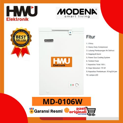 MODENA MD0106W / MD 0106 W / CHEST FREEZER BOX 100 LITER MD-0106W