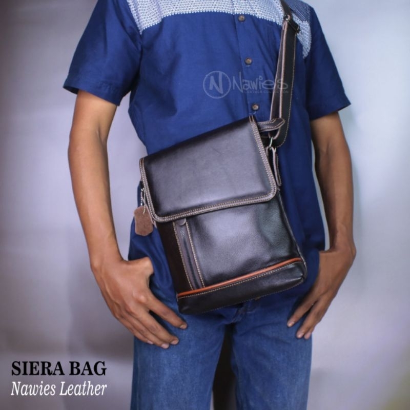 Siera Jumbo Tas Selempang Slingbag Kulit Asli Pria Selempang Pria