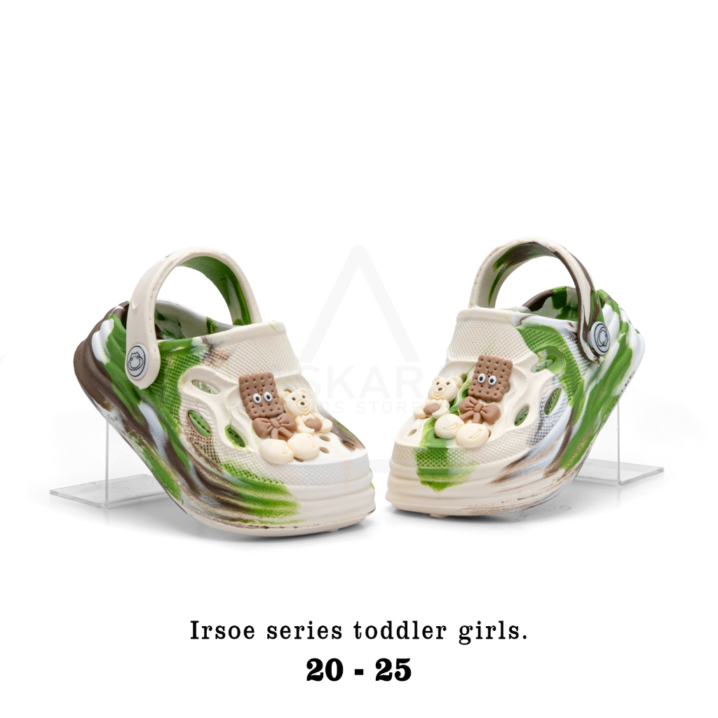 Irsoe - New Sandal anak perempuan baby girl model corak loreng tali belakang berkarakter 1 - 3 tahun ASKARA