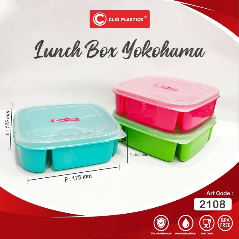 Kotak Makan Ompreng Murah Clio Yokohama 3 sekat + Sendok