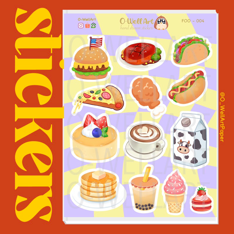 

Stiker Burger Pizza - Foods Stickers - Stiker Jajanan Vinyl (FOO-004)