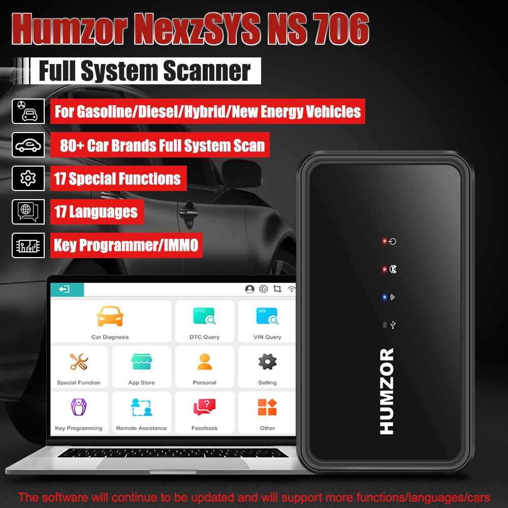 Humzor NS706 Pemindai Diagnostik Mobil Sistem Penuh PC (Windows) daripada thinkdiag vpecker diagzone