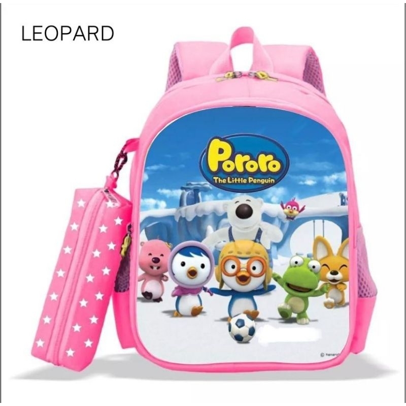 Tas ransel anak perempuan sekolah Tk sd karakter Pororo Tas anak sekolah pororo