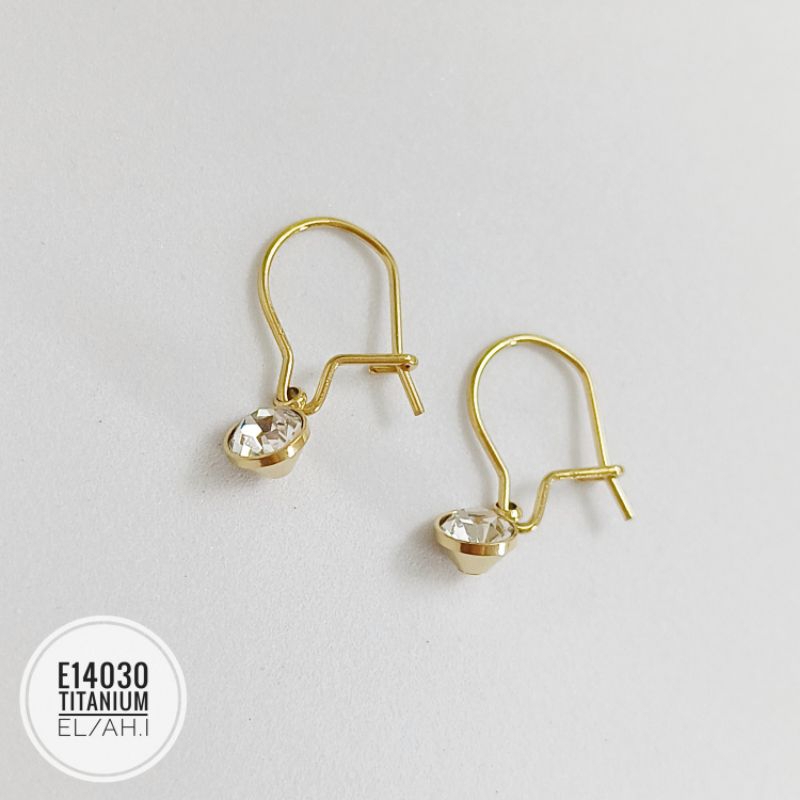 Anting Titanium Mata Zircon 6mm E14030