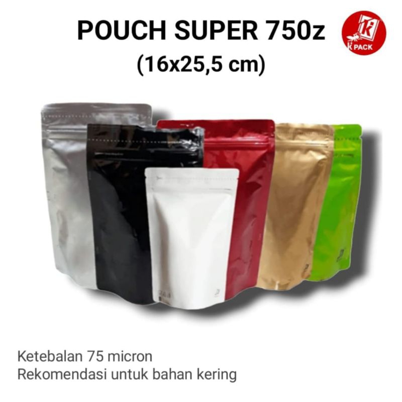 PLASTIK STANDING POUCH FULL FOIL 750 GRAM