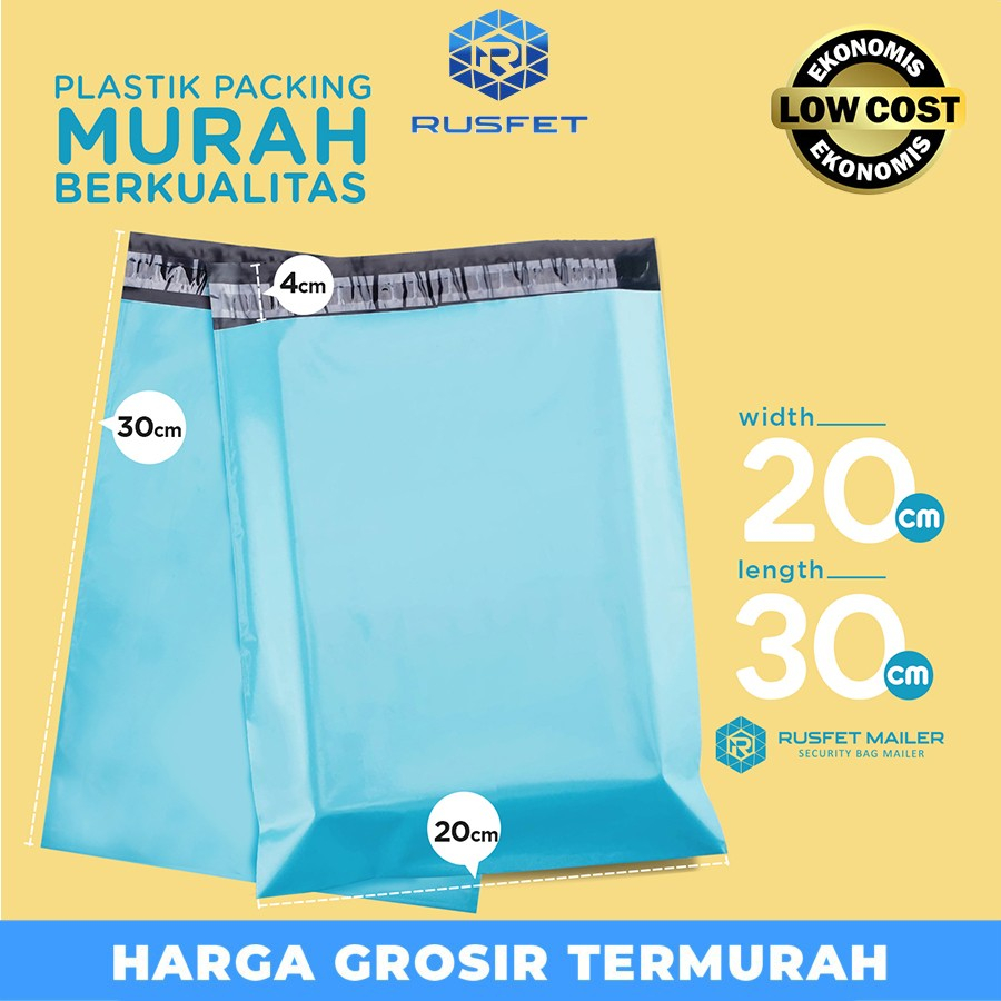 

Plastik Polymailer Pack LOW COST BLUE Amplop Polimailer Rusfet 20x30cm