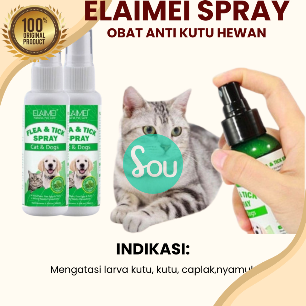 Obat Kutu Kucing Anjing Semprot Spray Ampuh Herbal Aman Terjilat