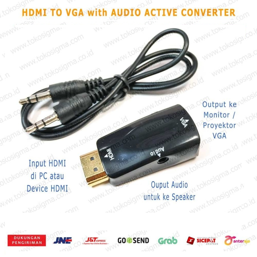 HDMI M TO VGA F with AUDIO DONGLE