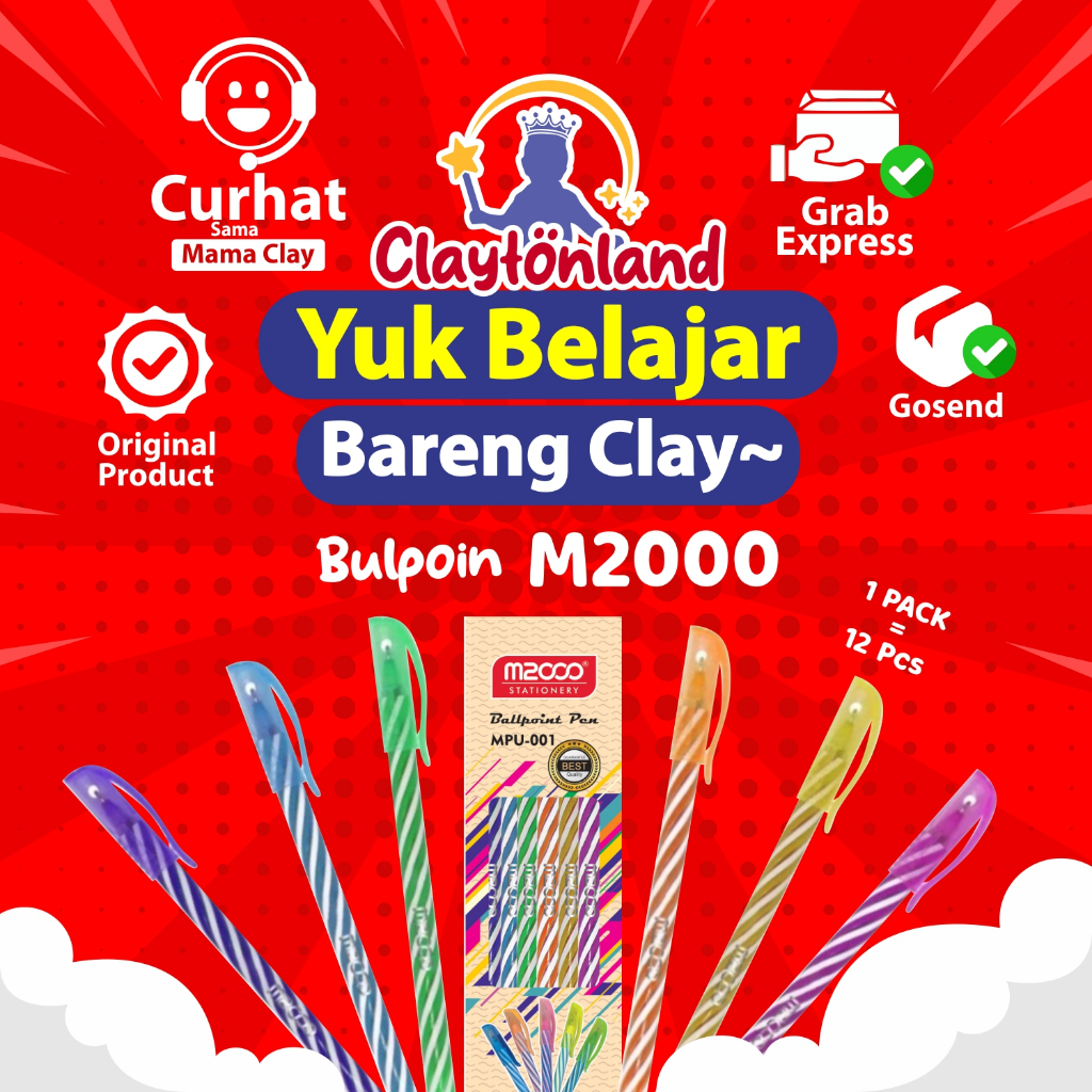 

Pulpen M2000 Ulir Warna Warni Tinta Hitam 1 Pack ISI 12PCS / Bolpoin Lilin M2000 / Ballpoint / pulpen 1 pack / bulpen 1 pack / bolpen 1 pack / bolpoin 1 pack