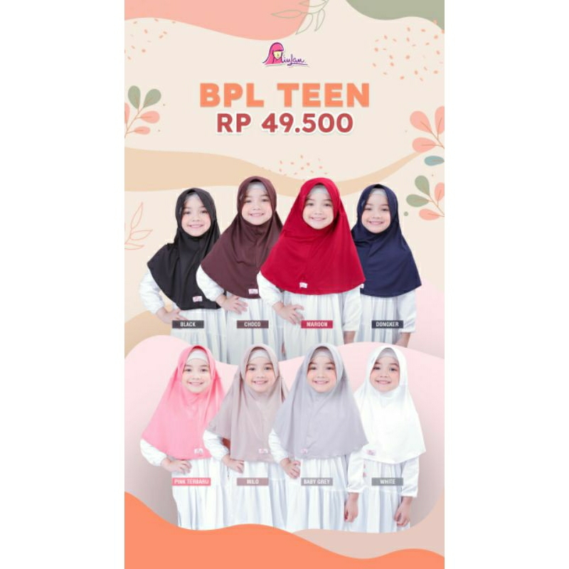 BERGO TEEN MIULAN ANAK SD HIJAB TINGGAL SLOP TALI SERUT BELAKANG