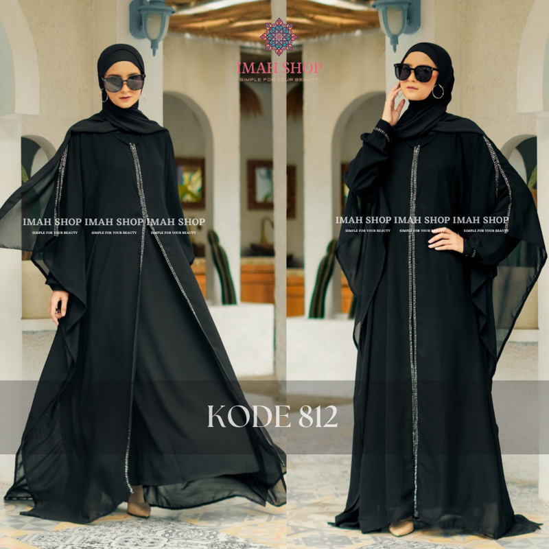 NEW EXCLUSIVE ABAYA TURKEY KAFTAN DUBAI OUTHER SAUDI 2IN1 MATA Swarovski ORI #abayaturkey #kaftan #abaya #abayablink kaames  812