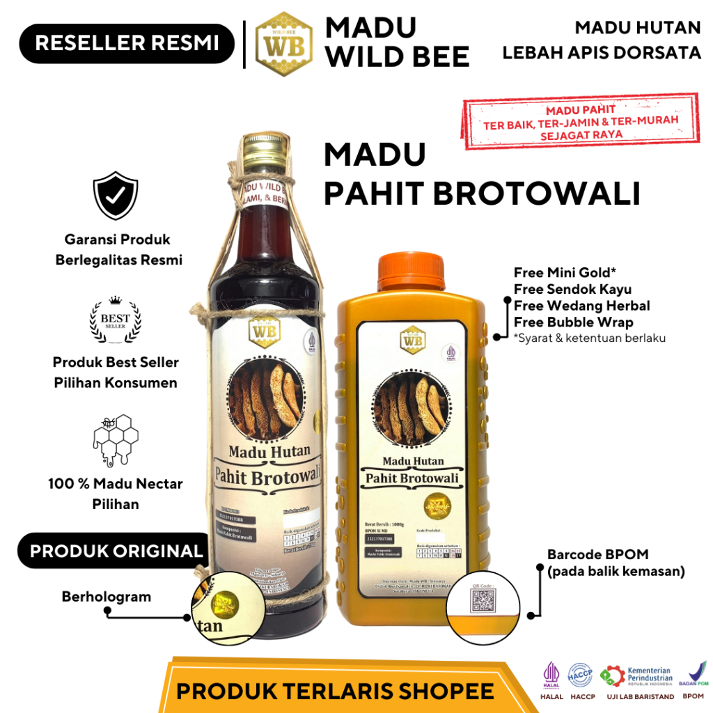 

Madu Pahit 1 kg - Madu Hutan Asli dan Murni- Madu Wild Bee