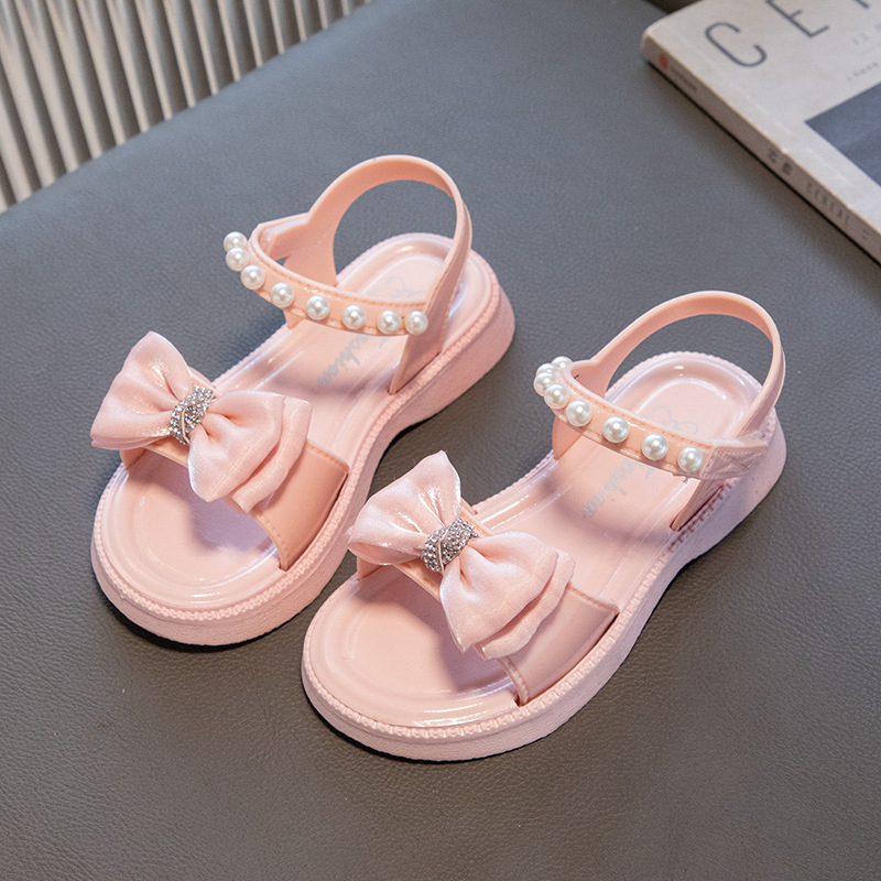 SANDAL sepatu anak perempuan motif pita permata artificial