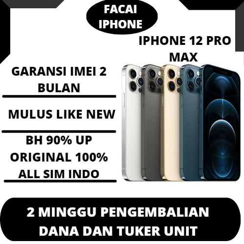 iPhone 12 PRO MAX 128GB/256GB  Mulus Fullset Bergaransi