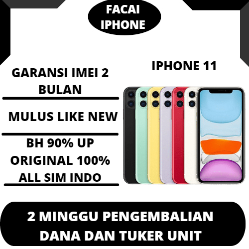 iPhone 11 64GB/128GB/BH:90%atas BEKAS/SECOND/ORIGINAL/LIKE NEW 99%