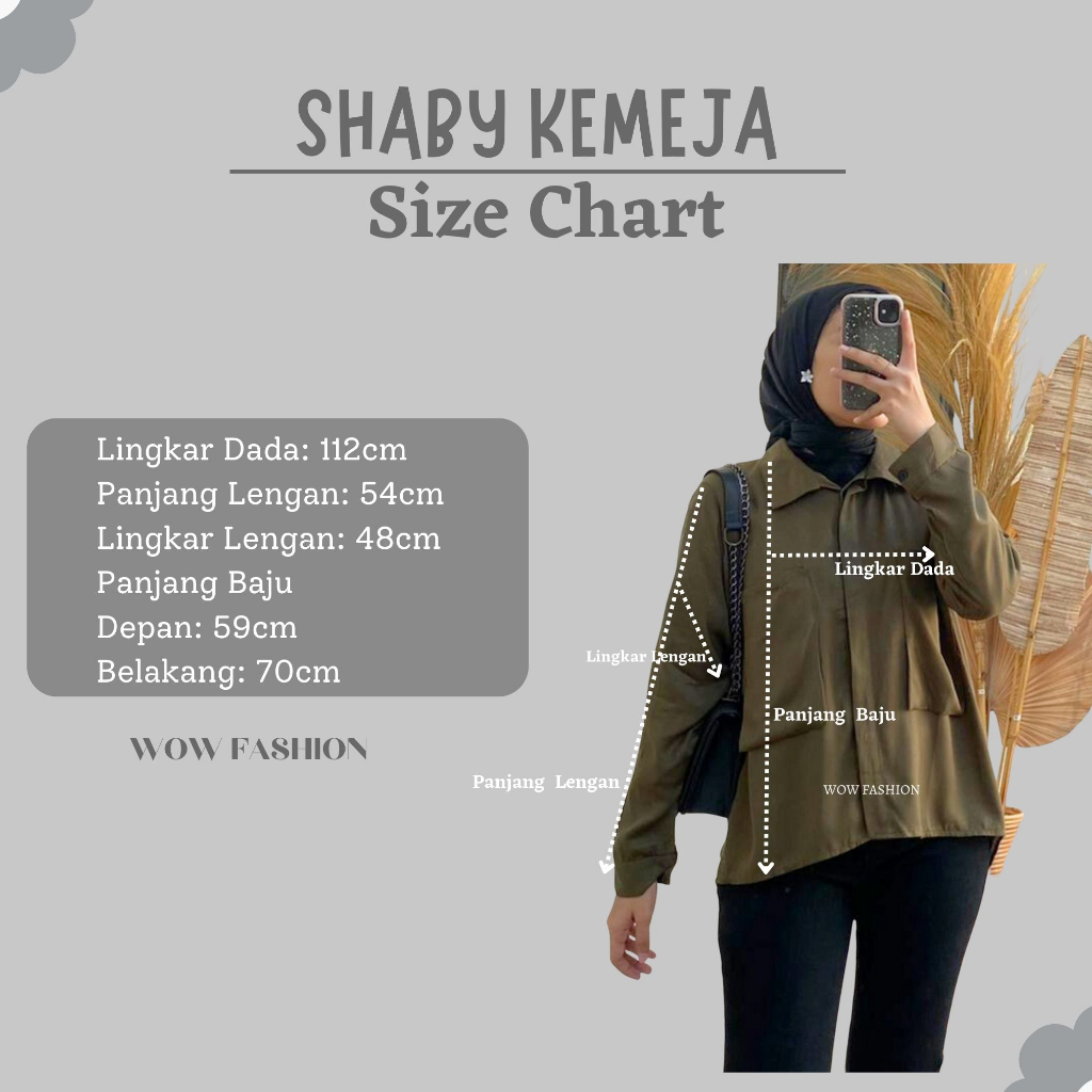 WOW-Shaby Kemeja Rayon Twill Premium - Atasan Wanita