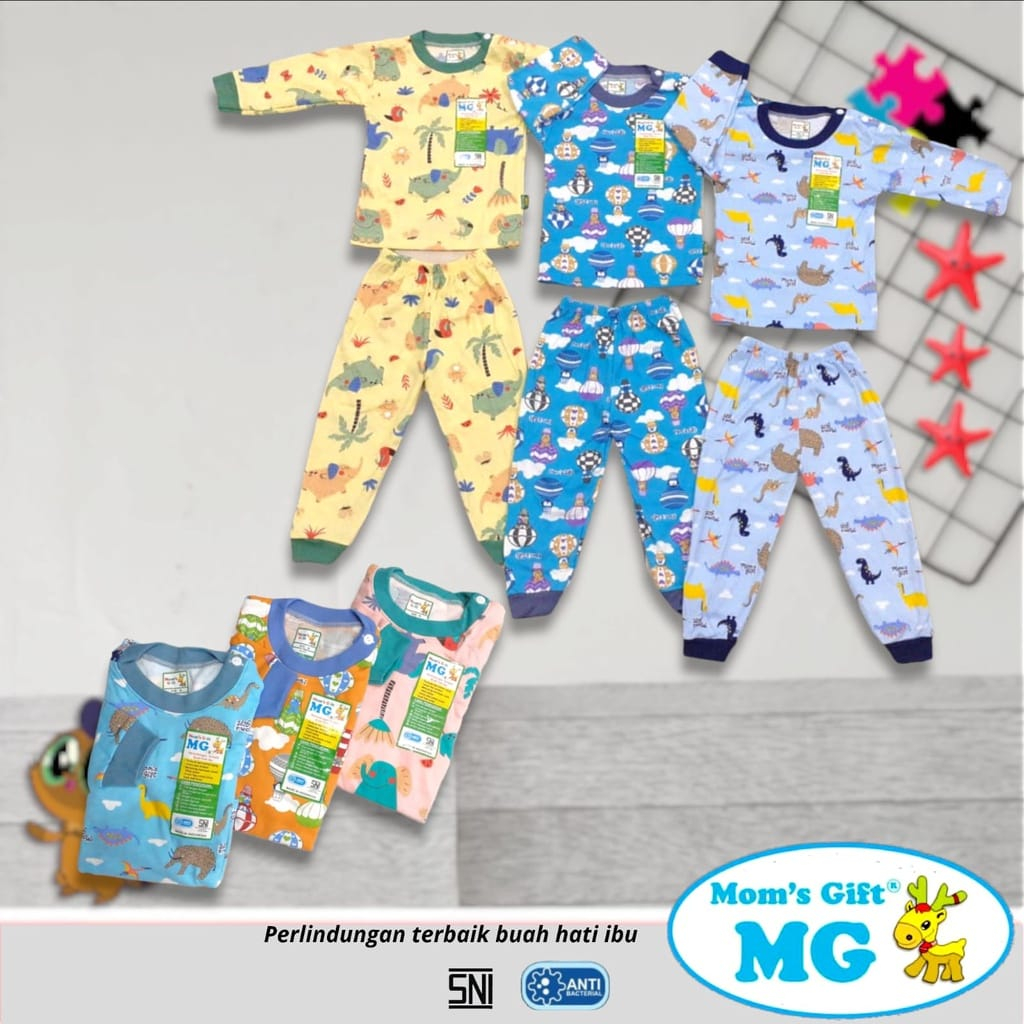 MOM'S GIFT Setalan Panjang Bayi Motif Full Print Uk S, M, L, XL, SNI