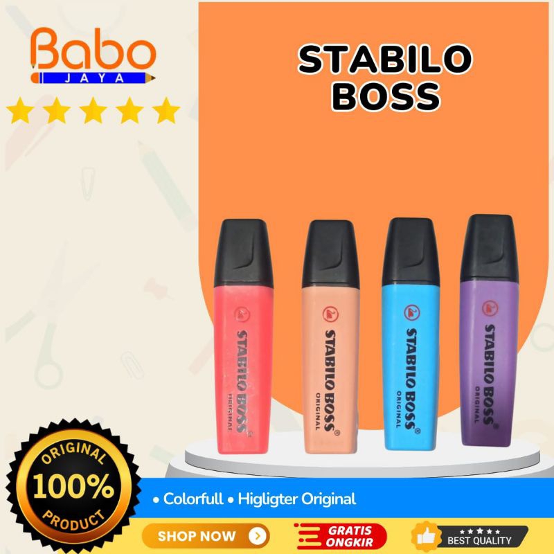 

BABO JAYA Highlighter / Stabilo Boss Original . Pena Sorot / Pena Penanda Satuan .