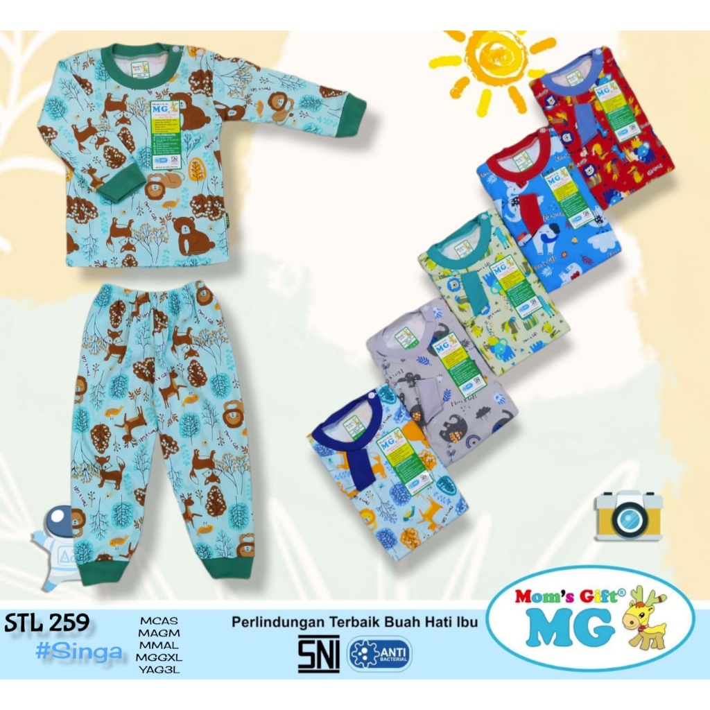 MOM'S GIFT Setalan Panjang Bayi Motif Full Print Uk S, M, L, XL, SNI