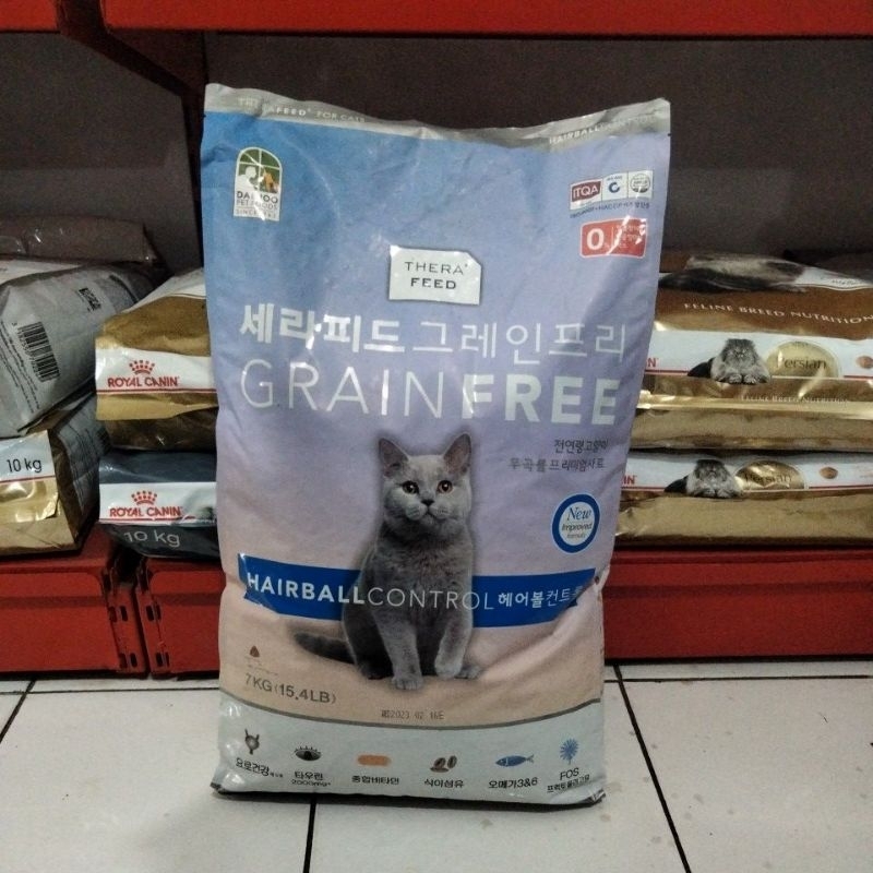 Catsrang Therafeed Hairball Control 7kg dry food / Makanan kucing Grain free Therafeed Hairball Control