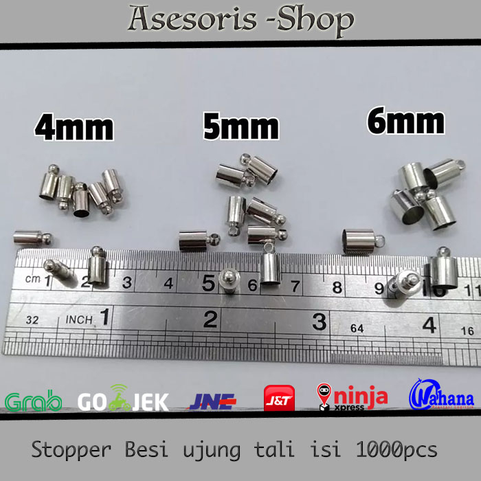 Stopper Tali | Stopper Besi Tali | Stopper Ujung Besi Penjepit isi 1000pcs