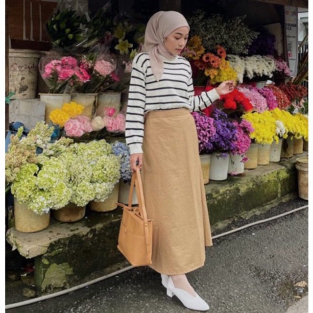 Zara Skirt  MIDI // Rok A line // Rok Kerja // Rok Basic Set ROMPI