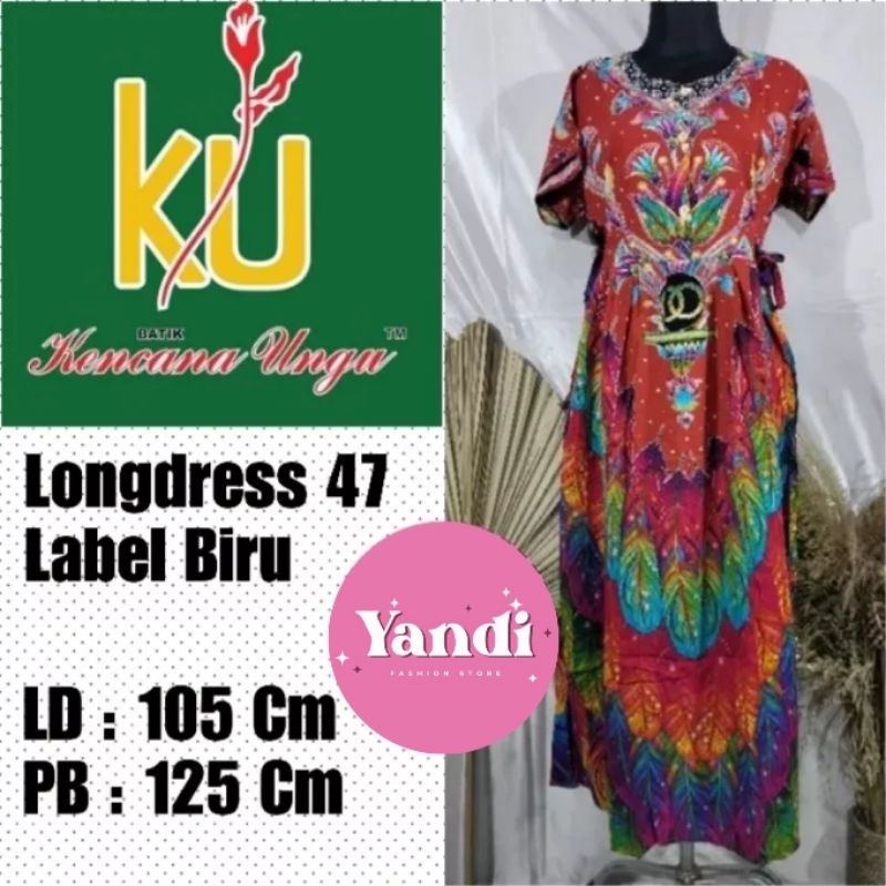 KENCANA UNGU ORI LONGDRESS 47 LD 105 CM LABEL BIRU