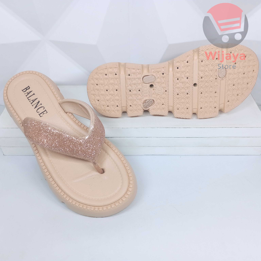 Sandal BALANCE 8386 Wedges Jepit Wanita Sendal Motif Blink Import Cewek Perempuan 0518