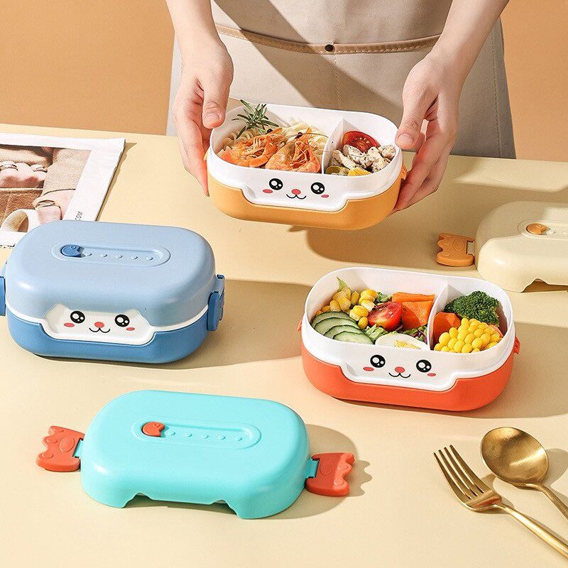 KOTAK MAKAN NEKO / LUNCH BOX KUCING PORTABLE 2 SEKAT F1101