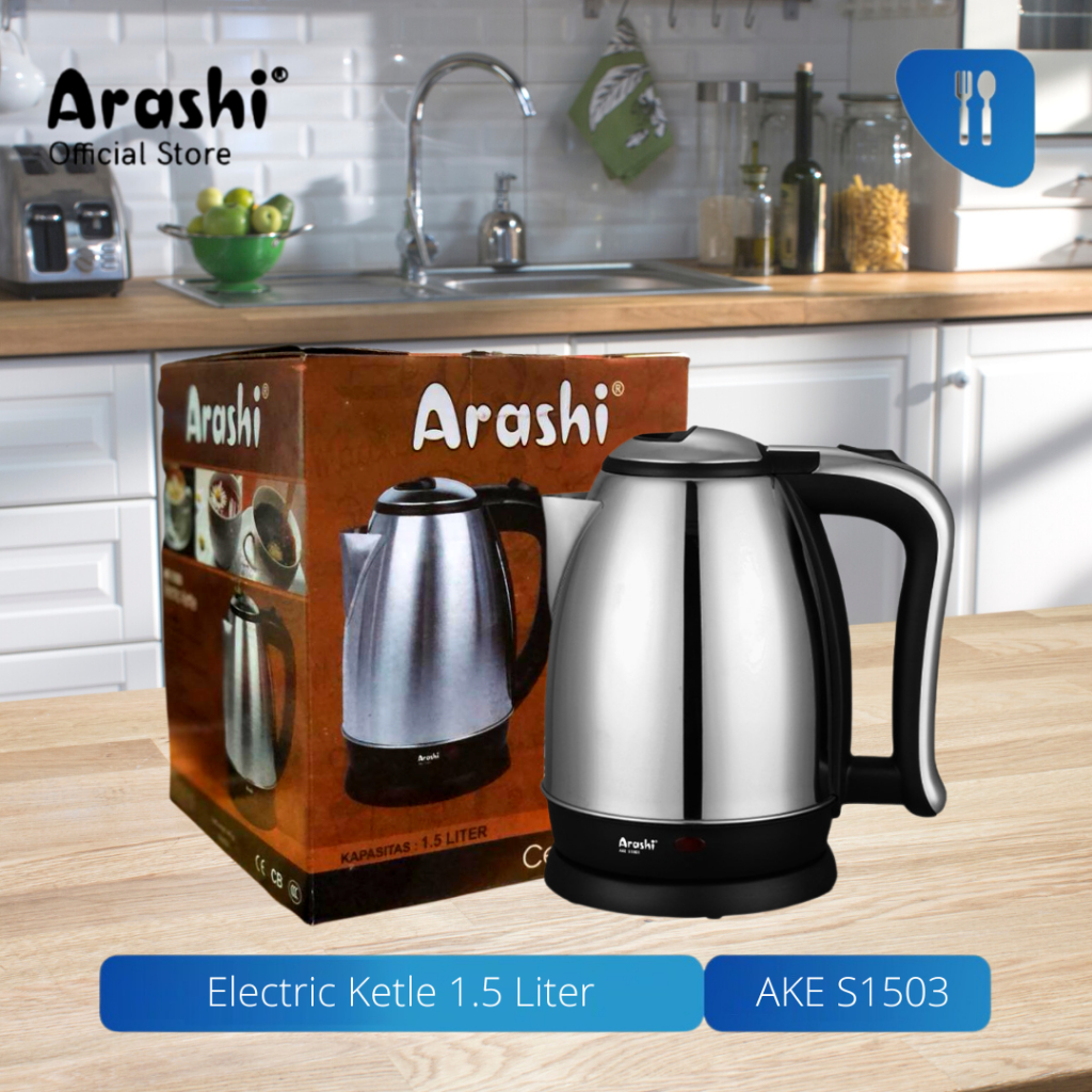 Arashi Teko Listrik AKE S1503 Kapasitas 1.5 Liter  / Electric Kettle