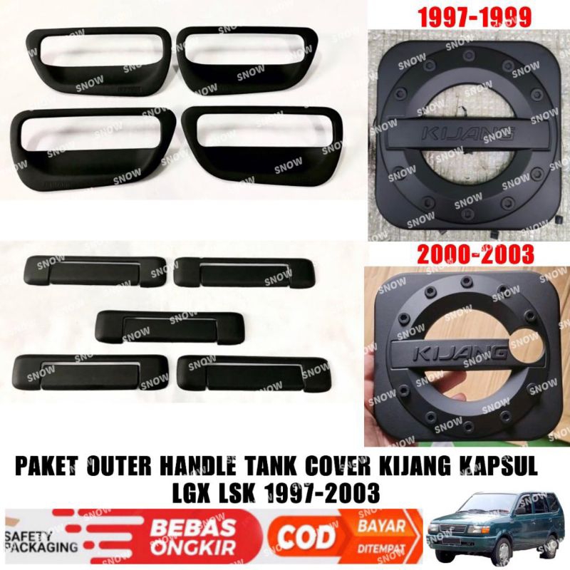 Paket Outer Handle Tank Cover Kijang Kapsul krista LGX LSK 1996 1997 2000 2001 2003 Hitam