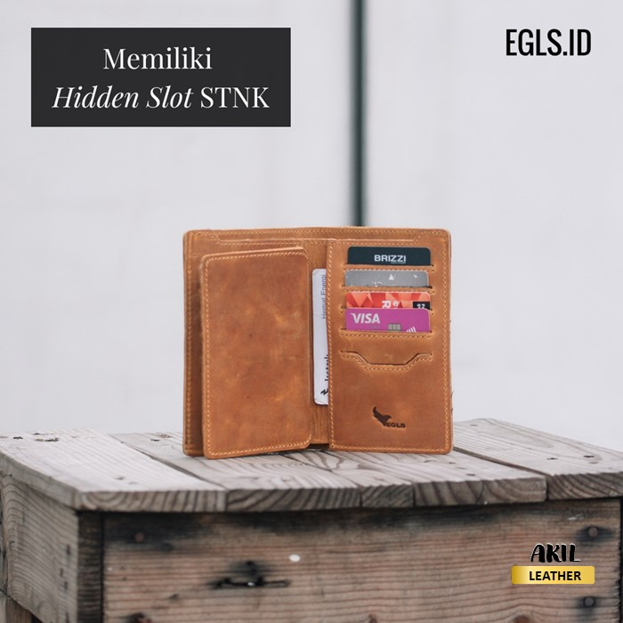 Dompet Lipat Pria Branded Egls Vasto Leather Wallet Model 3/4 Bahan 100% Kulit Sapi Asli Original Premium Cowok Keren Terbaru