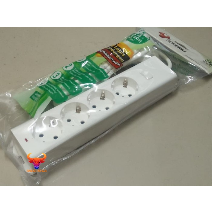 An22 - Stop kontak GONGNIU uticonn 4 lubang stop kontak 1 switch 3 M